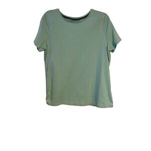 Talbots Mint Green Womens XL Tee Top  Pima Cotton Short Sleeve Casual Summer